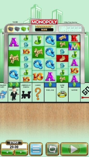 BTG-spilleautomaten Monopoly Megapays med Megapays-funksjonalitet
