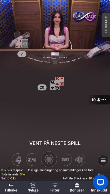 Blackjack Live fra Evolution Gaming