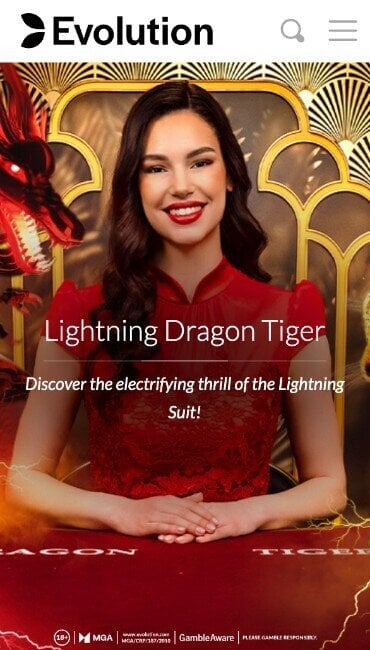 Lightning Dragon Tiger fra Evolution
