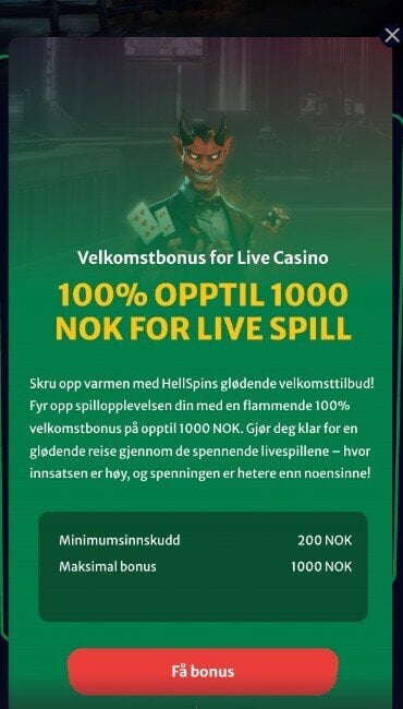 Evolution - Hellspin bonus