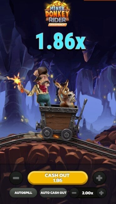 Det nye krasjspillet Miner Donker Rider Crashback fra Play’n GO