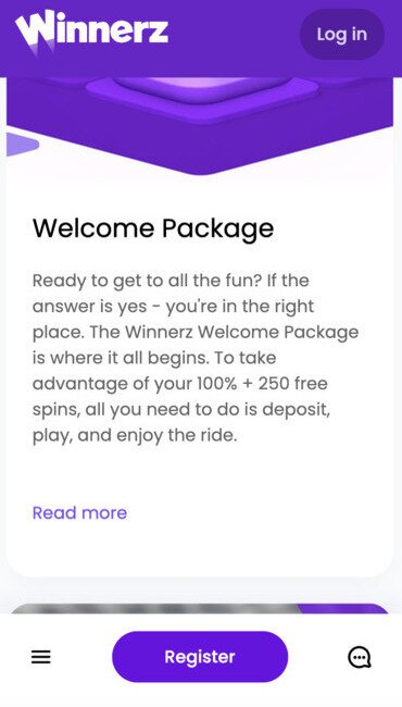 Winnerz Casino Welcome Bonus