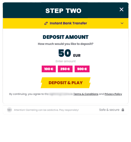 Zimpler deposit step 2