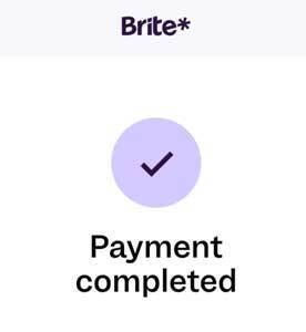 Brite payment completed