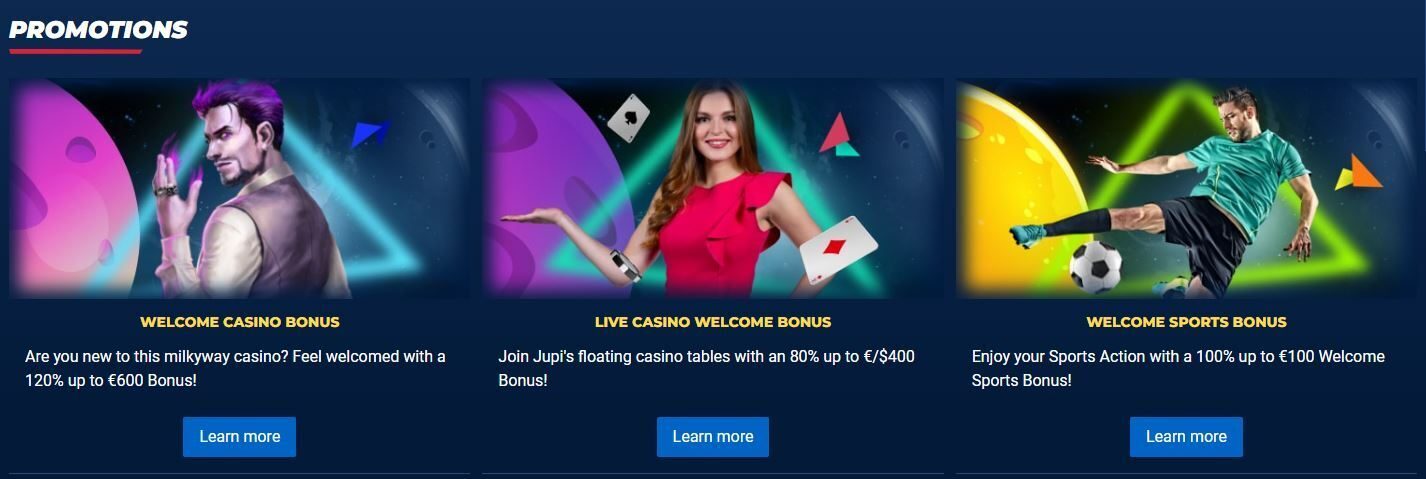 Jupi Casino Welcome bonus