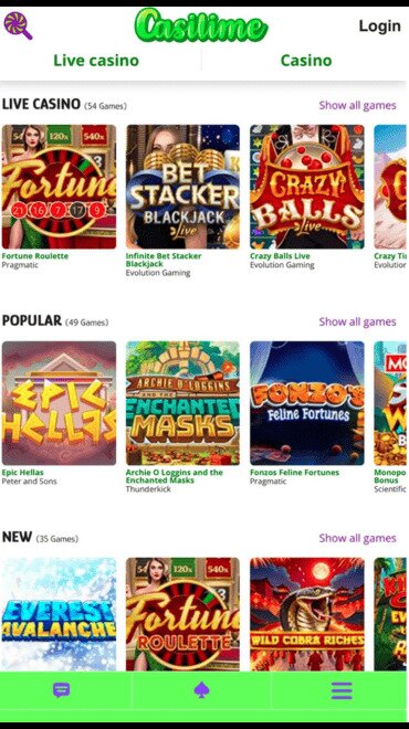 Screenshot of Casilimes live casino