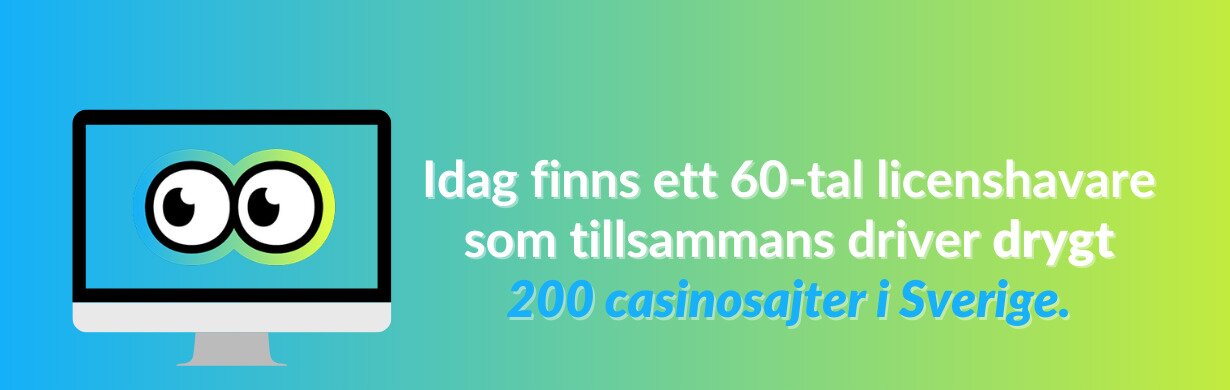 60 spelbolag med 200 casinon i Sverige