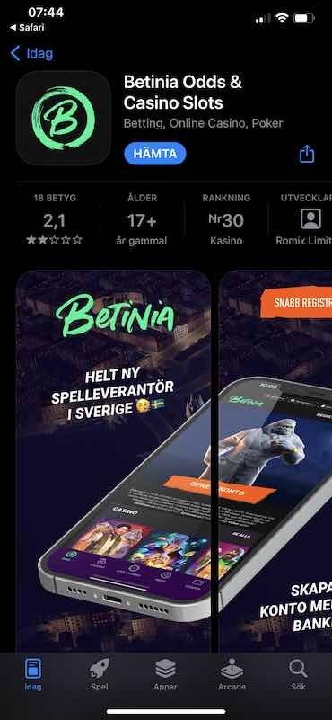 betinia casino app