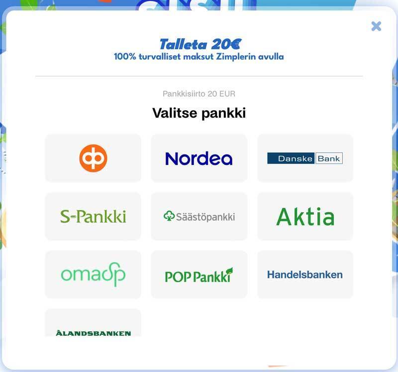 zimpler suomalaiset pankit