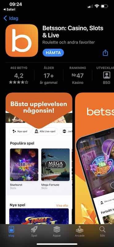 betsson casino app