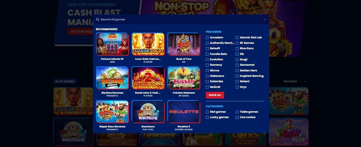Screenshot of slots at Bet N Flix