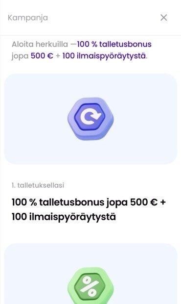 Kuvakaappaus Trickz Casinon tervetulobonuksesta