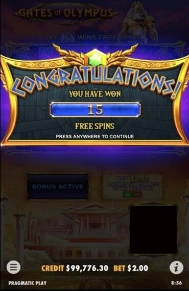 Gates of Olympus Activating Bonus game