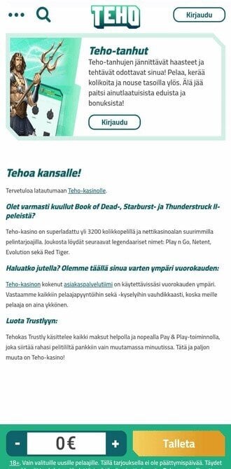 Teho Kasino Welcome
