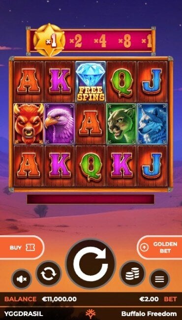Spill på den nye Yggdrasil-spilleautomaten Buffalo Freedom