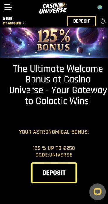 Casino Universe welcome