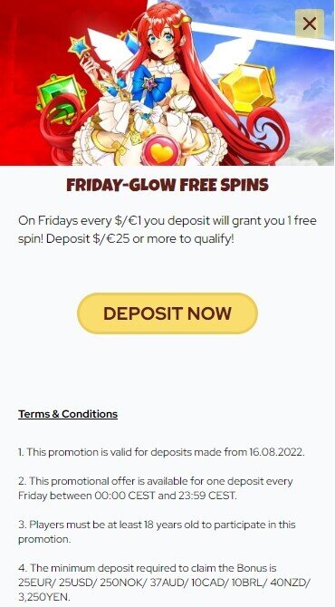 Supacasi Casino Friday-Glow Free Spins