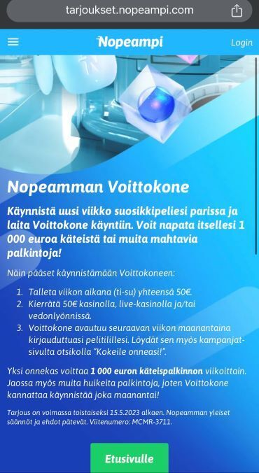 Nopeampi voittokone