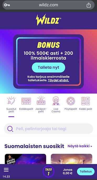 Wildz bonus