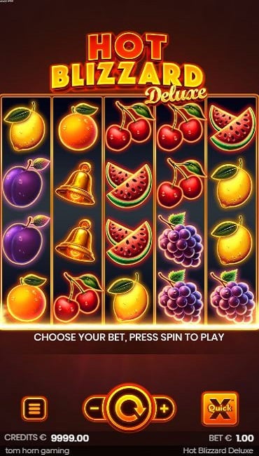 Screenshot of Hot Blizzard’s slot reels.