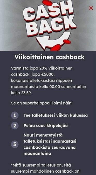 Yugibet Cashback