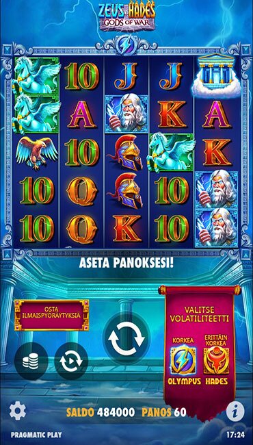 Näkymä peruspelistä Olympus-tilassa.