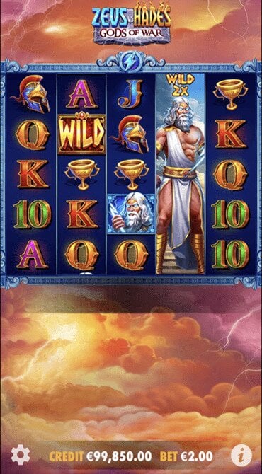 Watch the Zeus expanding wild symbol fill the entirety of reel four, with a 4x multiplier attached