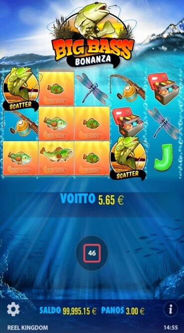 Big Bass Bonanza peruspeli voitto