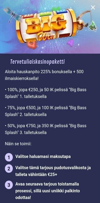 FoggyBet Tervetuliaiskasinopaketti