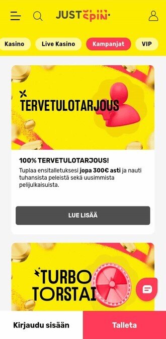 JustSpin Kampanjat