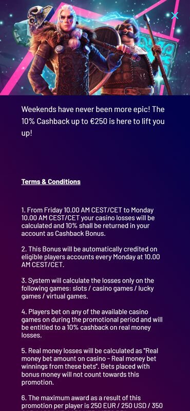 cashback terms and conditions