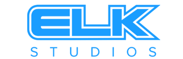 Elk Studios logo is blue and white