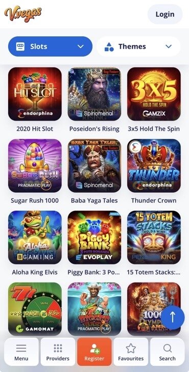V.Vegas online casino slots