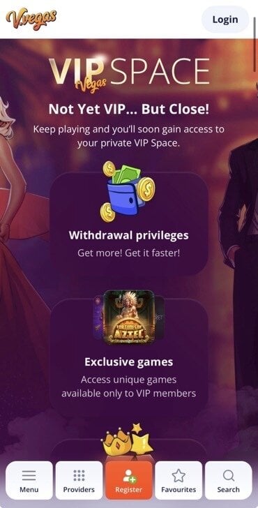 V.Vegas online casino VIP program