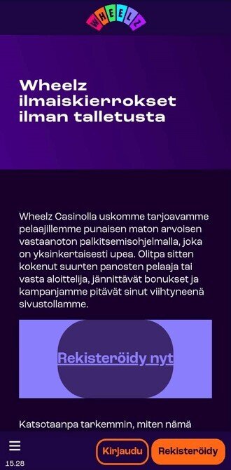 Wheelz kasinon ilmaiskierrokset