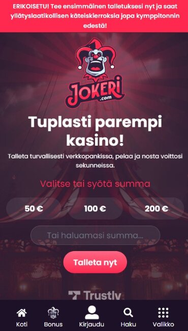 Jokeri Casino etusivu