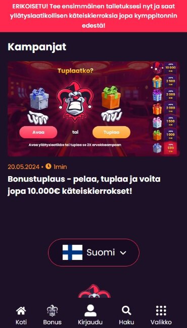 Jokeri Casino kampanjat