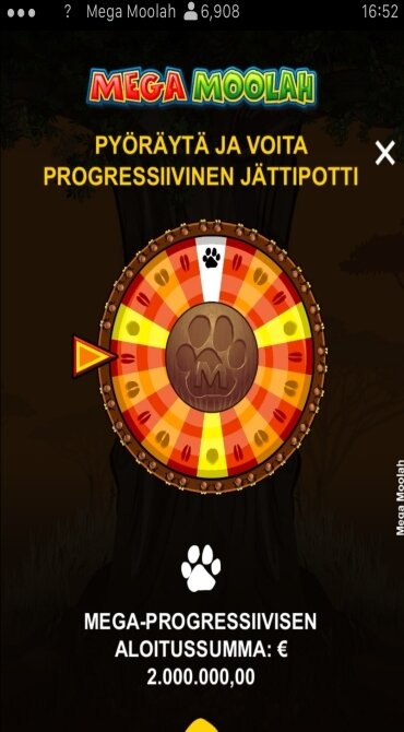 Mega Moolah voittotaulukko jackpot