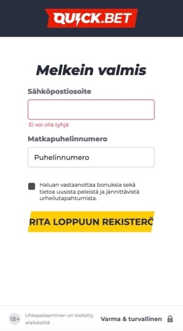 Quickbet sisäänkirjautuminen