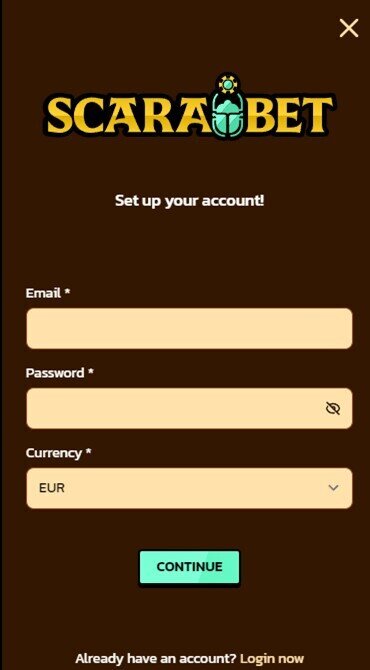 Scarabet Account Set Up