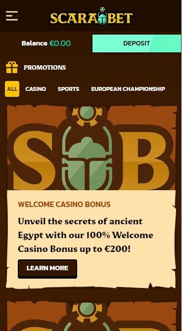 Scarabet Welcome Bonus