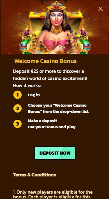 Scarabet Welcome Casino Bonus