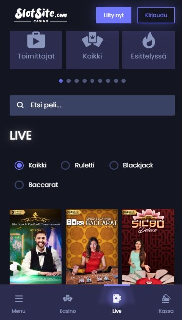 Slotsite livekasino