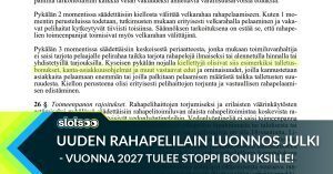 uusi rahapelijärjestelmä lakiluonnos
