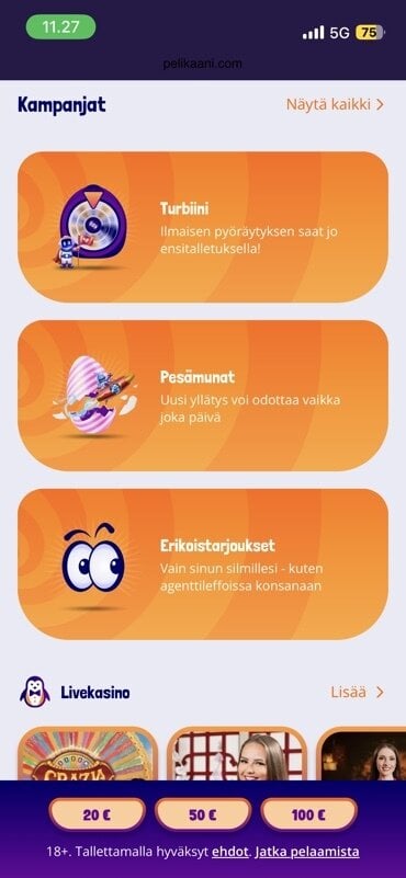 Pelikaani turbiinissa oli tunnettu Kummelin vitsi ja nyt Pelikaani kasinon oma onnenpyörä on nimetty turbiiniksi sen mukaan.