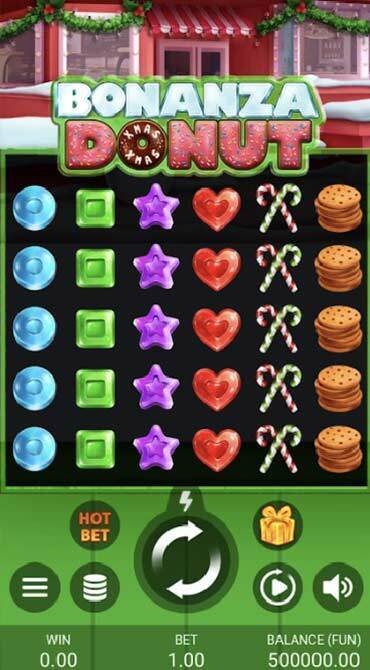 A screengrab of the Bonanza Donut slot game by Gamzix