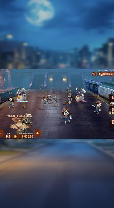 An image of the Fortune Zombie Lightning game, showing creepy zombie characters advancing toward the front.