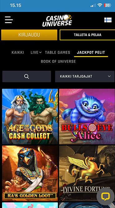 jackpot pelit casino universella