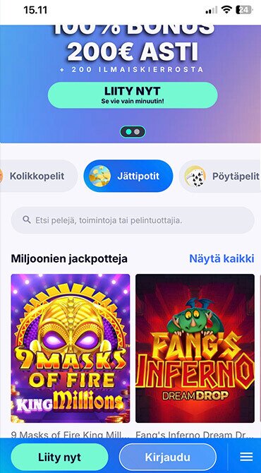 jättipotit pelikategoria casino fridaylla