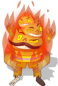 A burning Zombie from Peter and Sons slot Zombie Road